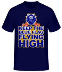 Chelsea Football Blue Flag Fly High - Pánske basic tričko - Namornícka modrá - Predné