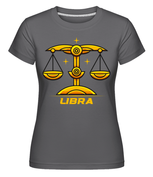 Aperçu: Mecha Robotic Zodiac Sign Libra -  T-shirt Shirtinator femme - Anthracite - Devant