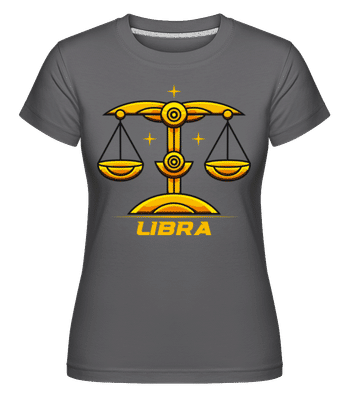 Mecha Robotic Zodiac Sign Libra - Shirtinator Women's T-Shirt - Anthracite - Front