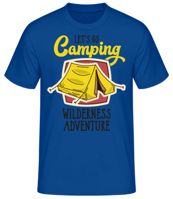 Let's Go Camping - Pánske basic tričko - Kráľovská modrá - Predné