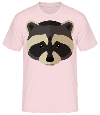 Raccoon Comic Shadow Striped - Men's B&C T-Shirt - Pink - Front