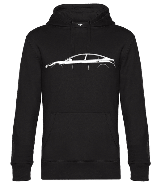 Aperçu: 'Tesla Model 3' Silhouette - Sweat à capuche premium Unisexe - Noir - Devant