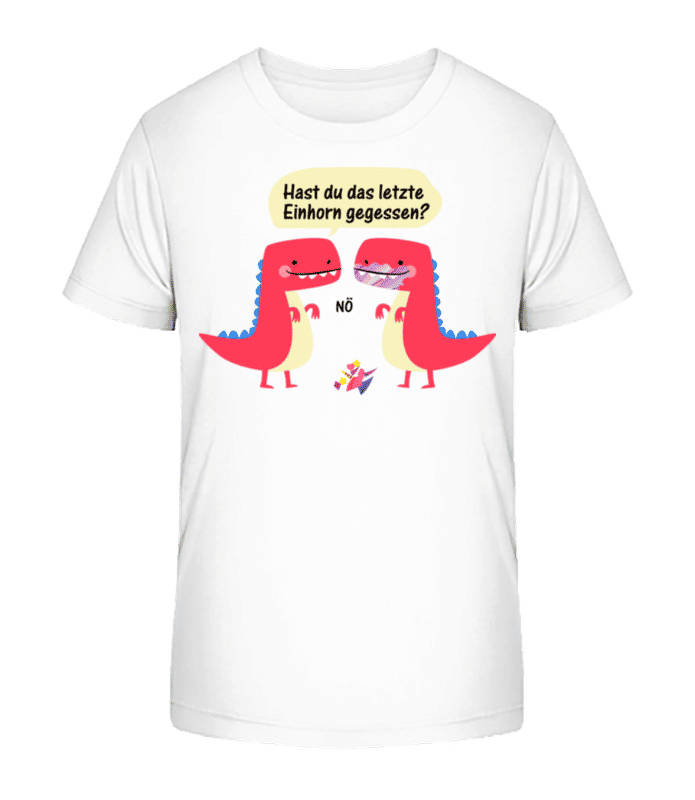 Vorschau: Letztes Einhorn Und Dinosaurier - Kinder Bio T-Shirt Stanley Stella 2.0 - Weiß - Vorne