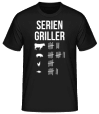 Serien Griller - Männer Basic T-Shirt - Schwarz - Vorne