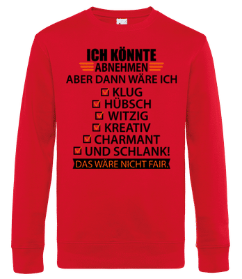 Ich Könnte Abnehmen - Männer Standard Pullover - Rot - Vorne