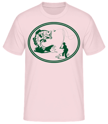 Fishing Icon Green - Männer T-Shirt B&C - Rosa - Vorne