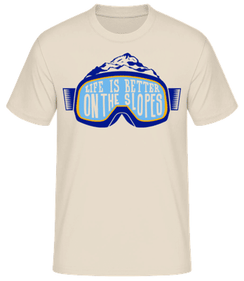 Life Is Better On The Slopes - Camiseta básica para hombre - Crema - delante
