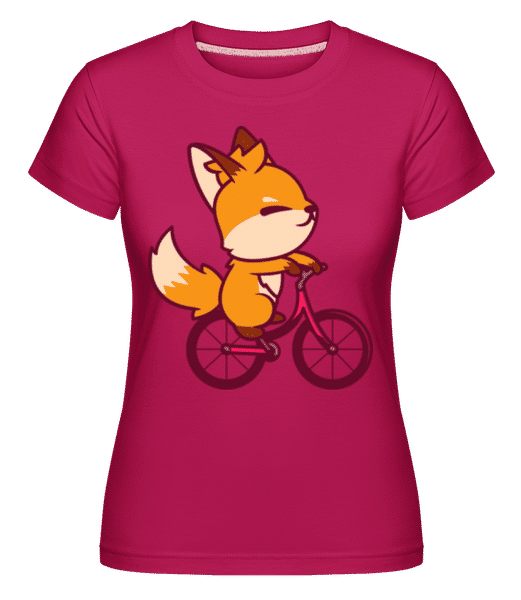 Aperçu: Renard À Vélo -  T-shirt Shirtinator femme - Magenta - Devant