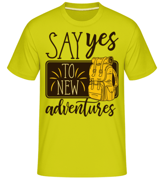 Preview: Say Yes To New Adventures -  Shirtinator Men's T-Shirt - Lime - Front