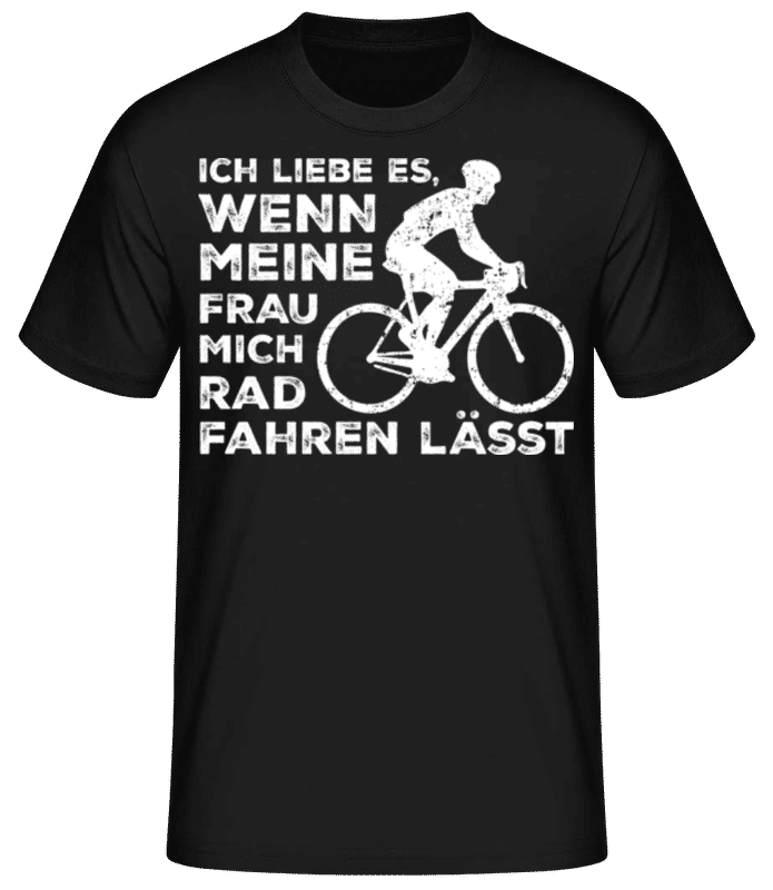 Vorschau: Liebe Es Wenn Frau Rad Mich Fahren Lässt - Männer Basic T-Shirt - Schwarz - Vorne