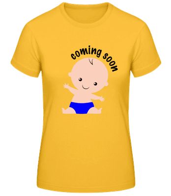Baby Boy Announcement - Frauen Basic T-Shirt - Goldgelb - Vorne
