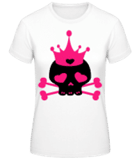 Emo Skull Pink - Frauen Basic T-Shirt - Weiß - Vorne