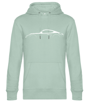 'Porsche Cayman 981' Silhouette  - Pánska štandardná mikina s kapucňou - Mätová zelená - Predné