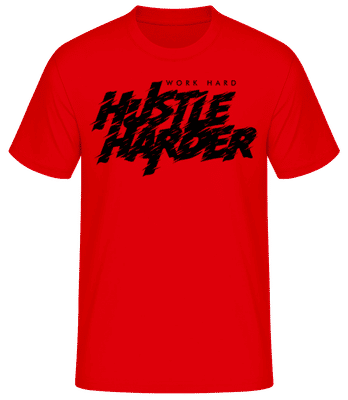 Work Hard Hustle Harder - Pánské basic tričko - Červená - Napřed