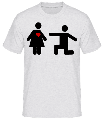 Woman and Man with Heart Logo 2 - Men's B&C T-Shirt - Heather grey - Front