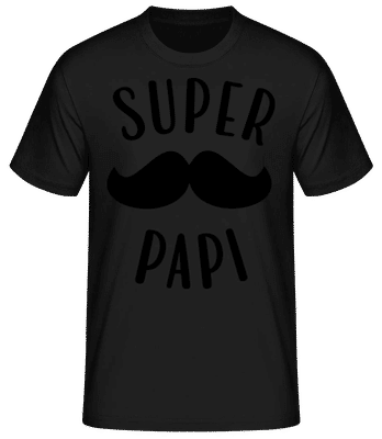 Super Papi - Männer Basic T-Shirt - Schwarz - Vorne