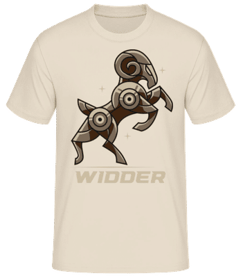 Mecha Roboter Sternzeichen Widder - Männer Basic T-Shirt - Creme - Vorne