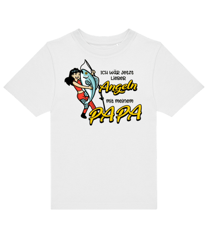 Vorschau: Lieber Angeln Mit Meinem Papa - Kinder T-Shirt B&C - Weiß - Vorne