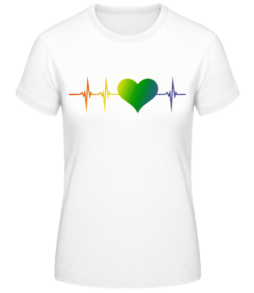 Aperçu: Battement de cœur LGBTQ - T-shirt standard Femme - Blanc - Devant
