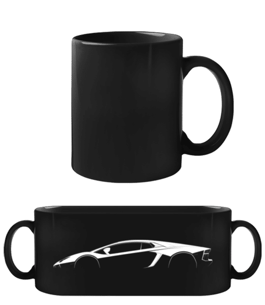 Aperçu: 'Lamborghini Aventador' Silhouette - Tasse Noire - Noir - Devant