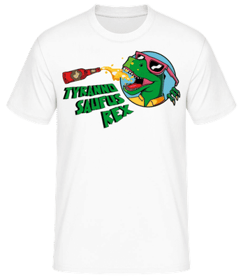 Tyranno Saufus Rex - Männer Basic T-Shirt - Weiß - Vorne