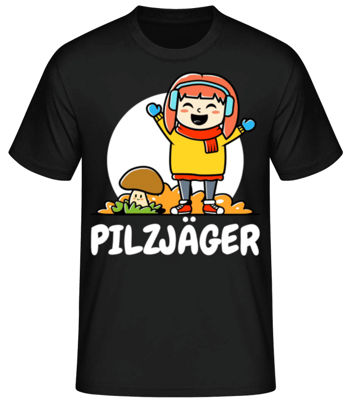 Vorschau: Pilzjäger - Männer Basic T-Shirt - Schwarz - Vorne