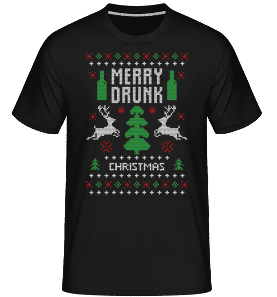 Aperçu: Merry Drunk Christmas -  T-Shirt Shirtinator homme - Noir - Devant
