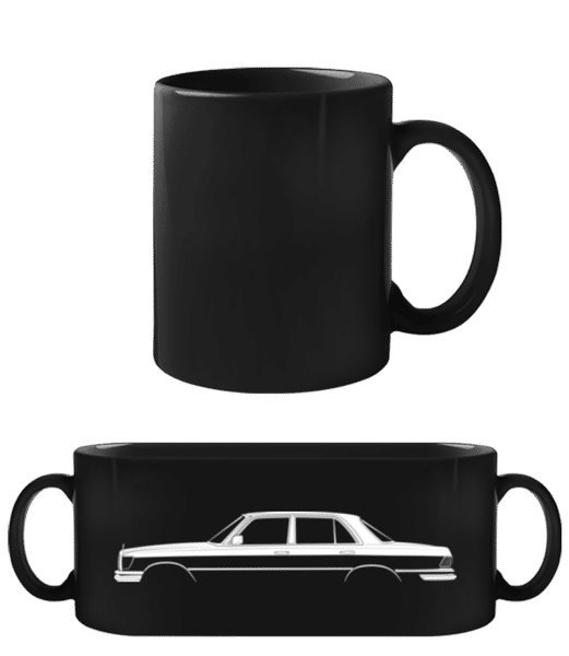 Aperçu: 'Mercedes 280 SE W116' Silhouette - Tasse Noire - Noir - Devant