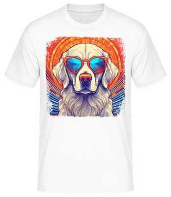 Golden Retriever Hippie Look - Men's Basic T-Shirt - White - Front