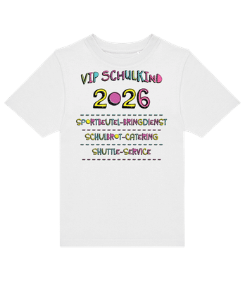 VIP Schulkind 2026 - Kinder T-Shirt B&C - Weiß - Vorne