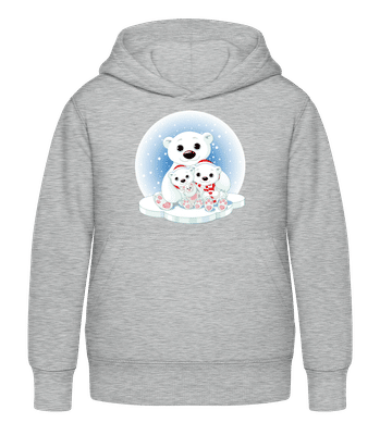 Polar Bears - Kid's Hoodie - Heather grey - Front