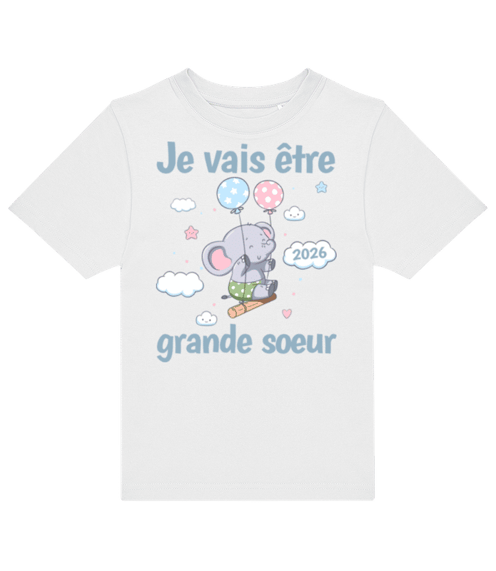 Aperçu: Grande Soeur 2026 - T-shirt enfants B&C - Blanc - Devant