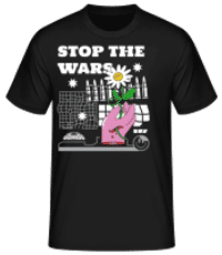 Stop War - Männer Basic T-Shirt - Schwarz - Vorne
