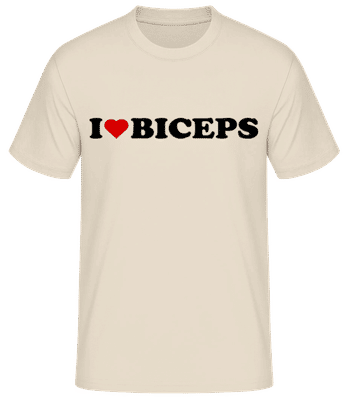 I Love Biceps - Männer Basic T-Shirt - Creme - Vorne