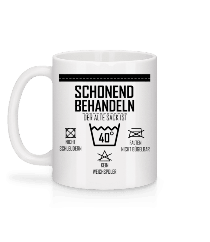 Vorschau: Der Alte Sack Ist 40 - Tasse - Weiß - Hinten