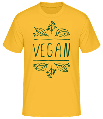 Signe Végétalien - T-shirt standard Homme - Jaune doré - Devant