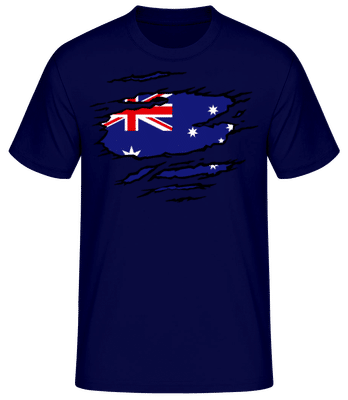 Zerrissene Fahne Australien - Männer Basic T-Shirt - Marine - Vorne