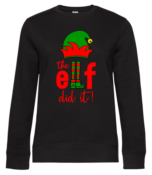 Aperçu: The Elf Did It - Sweat-shirt standard pour femme - Noir - Devant