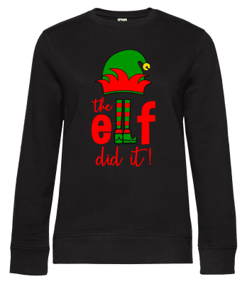 The Elf Did It - Frauen Standard Pullover - Schwarz - Vorne