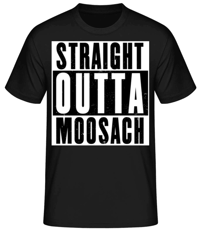 Vorschau: Straight Outta Moosach - Männer Basic T-Shirt - Schwarz - Vorne