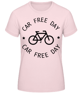 Car Free Day - Women's Basic T-Shirt - Pink - Front