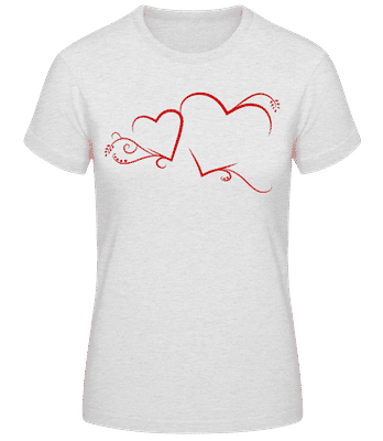 Hearts Decorated - Women's Basic T-Shirt - Heather grey - Front