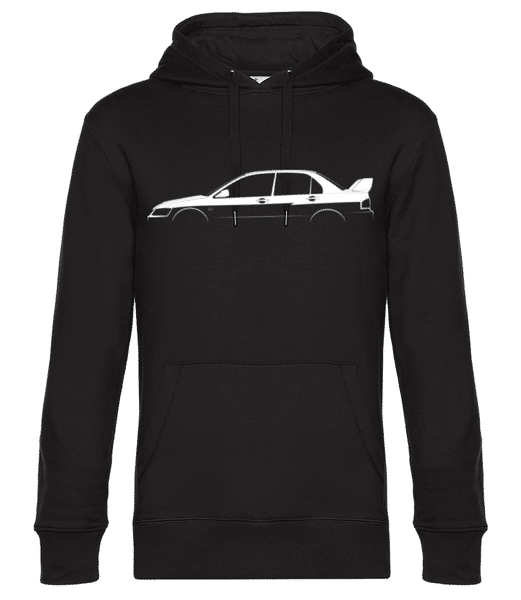 Aperçu: 'Mitsubishi La. Evo. IX MR' Silhouette - Sweat à capuche premium Unisexe - Noir - Devant
