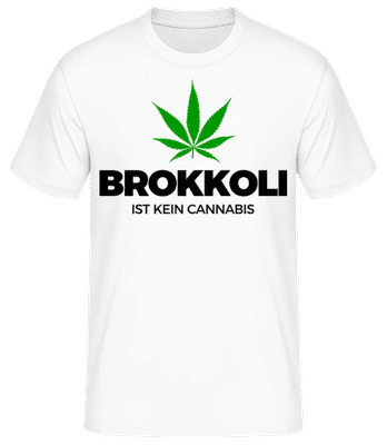 Cannabis Brokkoli - Männer Basic T-Shirt - Weiß - Vorne