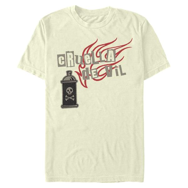 Aperçu: Disney Classics - Cruella - Logo Spray Fire - Homme T-shirt - Crème - Devant
