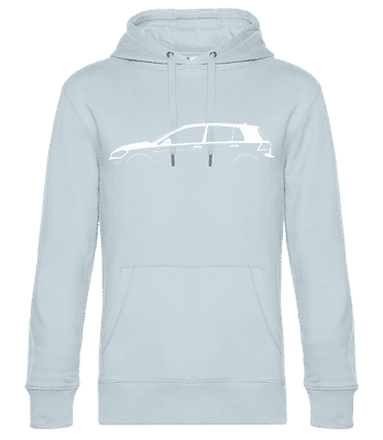 'Volkswagen Golf GTI Mk7' Silhouette - Pánska štandardná mikina s kapucňou - Svetlo modrá - Predné