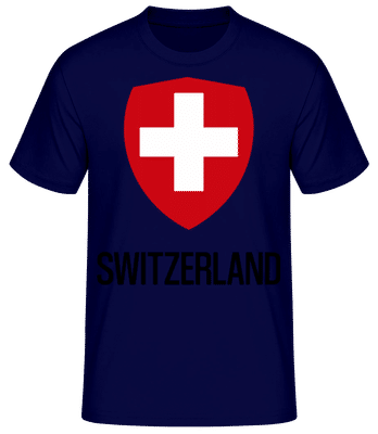 Switzerland Wappen - T-shirt standard Homme - Bleu marine - Devant