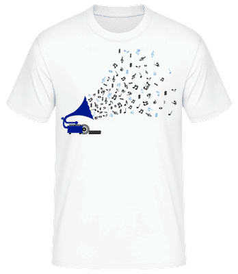 Musiknoten Grammofon - Männer Basic T-Shirt - Weiß - Vorne