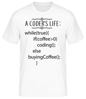 A Coder's Life Coffee - T-shirt standard Homme - Blanc - Devant