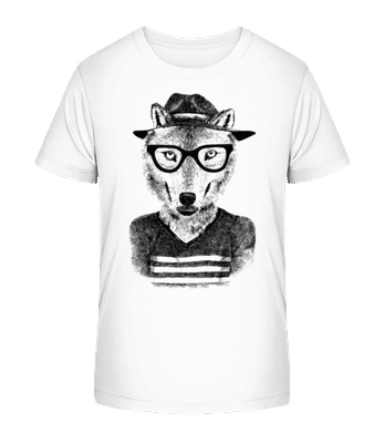 Hipster Renard - T-shirt bio Enfant Stanley Stella 2.0 - Blanc - Devant